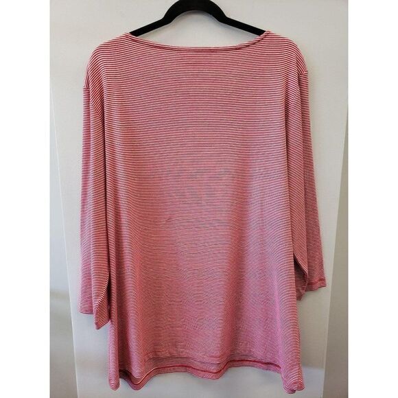 Karen Scott Red/White Plus Size Grommet-Trim Top - Picture 5 of 7